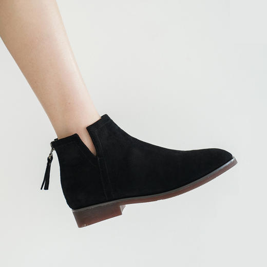 ZHR短靴女百搭方跟女靴复古英伦风瘦瘦靴 商品图4