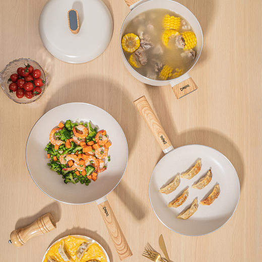 Debo德铂贝妮思合金麦饭石不粘锅套装锅三件套 商品图1