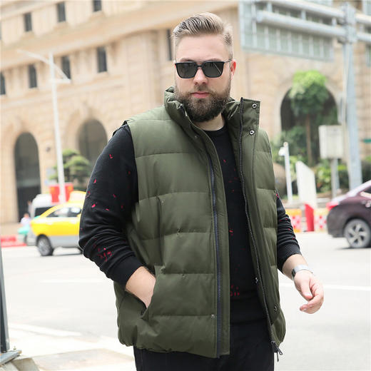 【超大码】【新款DJY】冬季新品马夹立领羽绒马甲男士加肥加大码坎肩加厚加绒保暖 商品图1