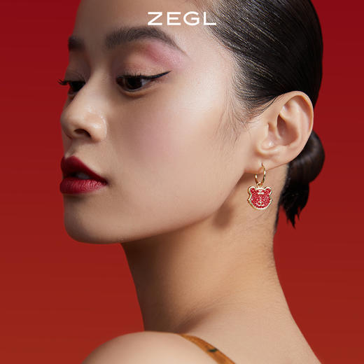 ZEGL设计师虎年本命年礼物虎笑生财耳环女轻奢高级感耳钉银针耳饰 商品图3