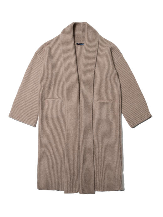 女士2021新款无染色纯山羊绒4股加厚打花超长款开衫 商品图3