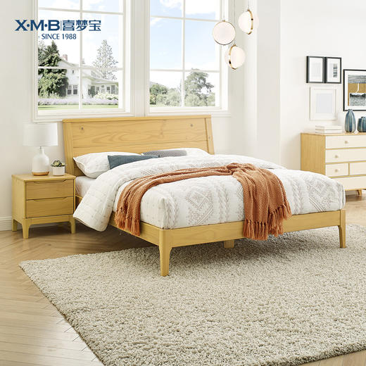 喜梦宝实木床松木1.5米1.8米北欧日式简约卧室家具双人床 商品图0