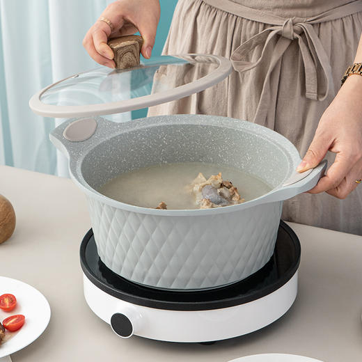 Debo德铂摩纳哥3003铝合金麦饭石不粘汤锅高颜值炖锅 商品图3