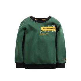 乔丹童衣童装正品秋冬男童军绿加绒套头衫卫衣 JD2142037