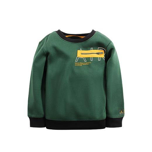 乔丹童衣童装正品秋冬男童军绿加绒套头衫卫衣 JD2142037 商品图0