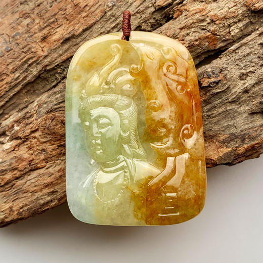 派瑞翡翠 翡翠挂件 冰糯种 黄翡 商品图0