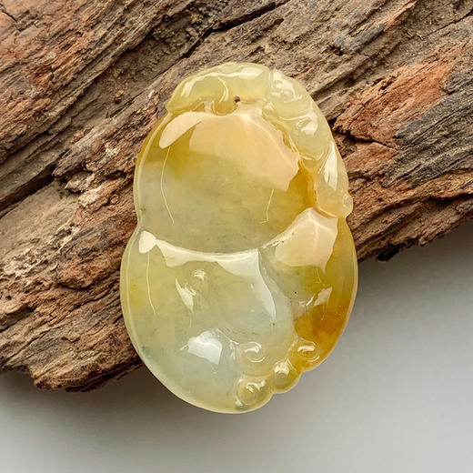 派瑞翡翠 翡翠挂件 冰糯种 黄翡 商品图0