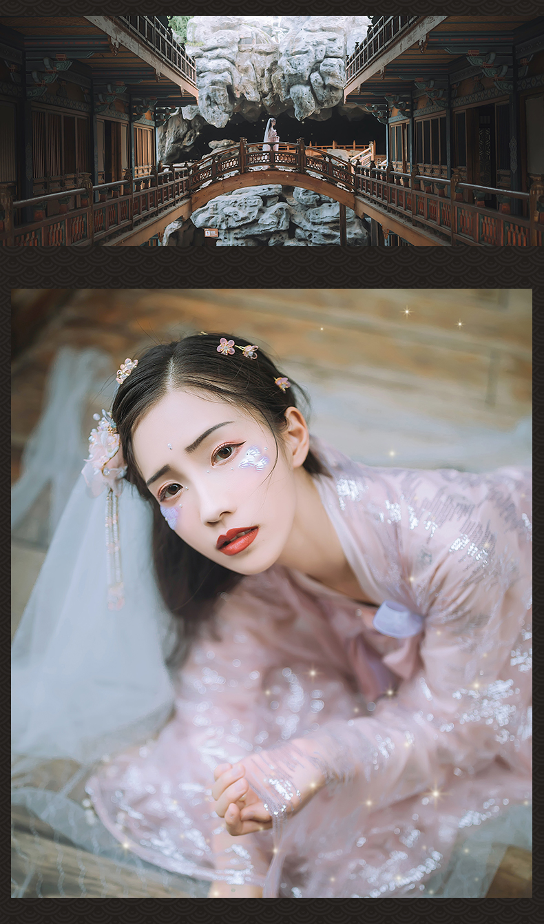 汉尚华莲鲛人泪【单下裙】店庆花嫁改良汉服女齐胸衫裙大袖衫5米摆-微