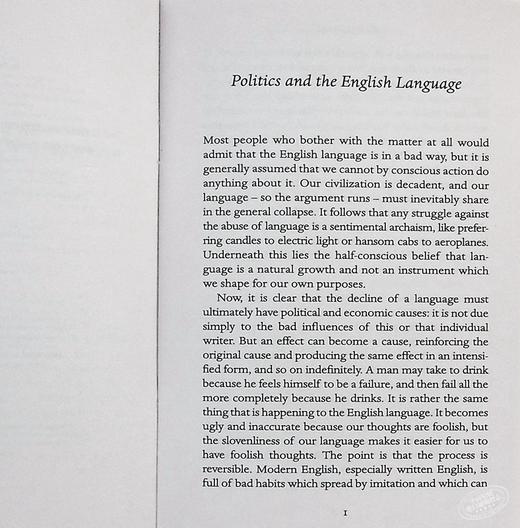 【中商原版】乔治奥威尔 政治与英语 Politics and the English Language 英文原版 George Orwell 商品图4