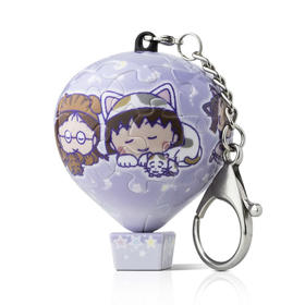 【折扣产品 不退换】28片 热气球造型 钥匙扣拼图AB1018 樱桃小丸子- 猫咪晚安