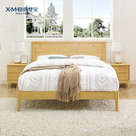喜梦宝实木床松木1.5米1.8米北欧日式简约卧室家具双人床 商品图4