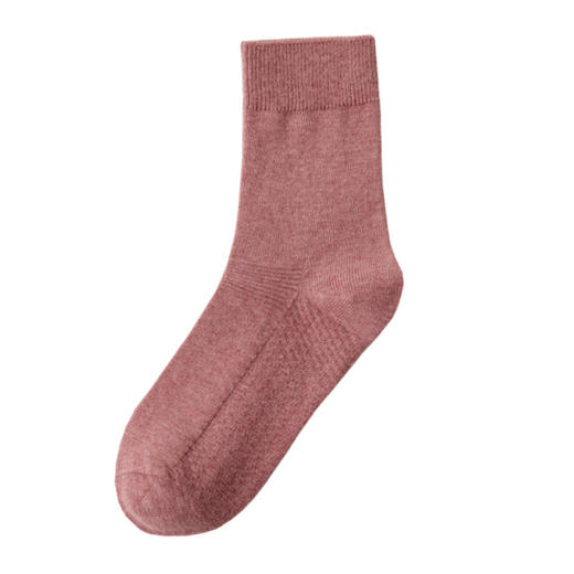 【内外皆棉 软糯舒适】秋冬纯棉女袜加厚 全棉纯色女士中筒袜子 新疆棉防臭独立包装 商品图12