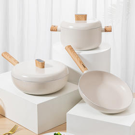 Debo德铂贝妮思合金麦饭石不粘锅套装锅三件套