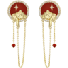 ZEGL设计师虎年本命年贪睡虎耳环女红玛瑙银针耳饰品 商品缩略图4