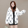 WE- LRX-QTL9917YY 小香风加绒加厚羊羔毛外套女短款2021冬新款印花连帽气质减龄上衣 商品缩略图0