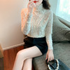ZY-4194.292638秋冬新款修身显瘦磨毛蕾丝衫百搭半高领打底内搭长袖上衣女 商品缩略图3