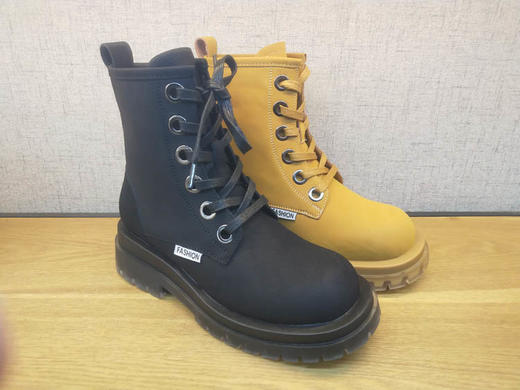 豪行女士马丁靴20440061牛皮加绒保暖英伦街头时尚棉短靴 商品图2