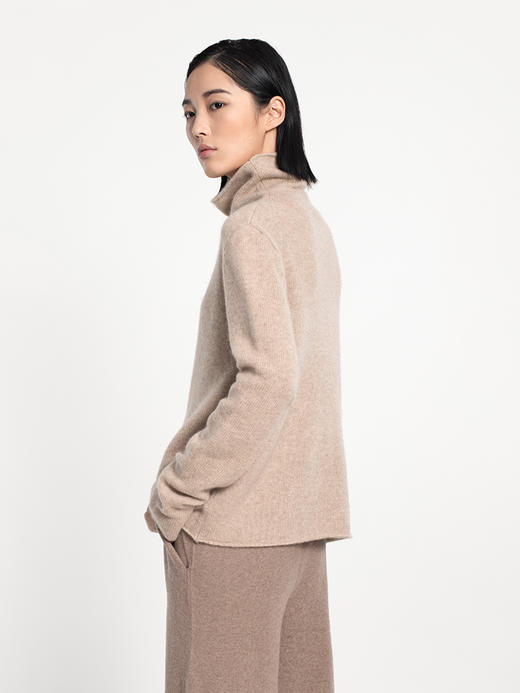 女士2021年新款无染色纯山羊绒三股加厚高领套头衫 商品图1
