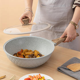 Debo德铂富勒姆3003铝合金麦饭石不粘炒锅网红颜值炒锅