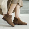 ZHR短靴女百搭方跟女靴复古英伦风瘦瘦靴 商品缩略图8
