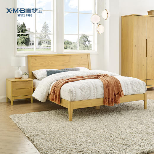 喜梦宝实木床松木1.5米1.8米北欧日式简约卧室家具双人床 商品图1