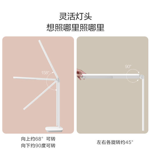 欧普（OPPLE）国A级双棱镜防眩护眼台灯学习专用书桌宿舍儿童学生阅读插电长条型至悦 商品图5