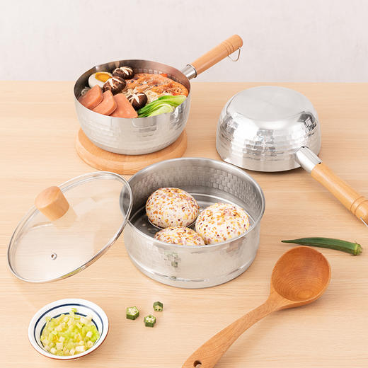 Debo德铂达芙妮不锈钢日式雪平锅奶锅多用锅 商品图1