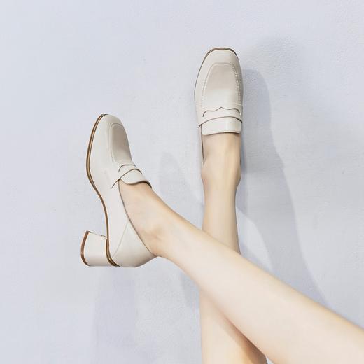 ZHR方头乐福鞋通勤休闲鞋ins潮舒适粗跟单鞋 商品图2