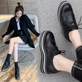 ZHR布洛克雕花单鞋内厚底百搭休闲女鞋