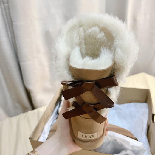 【女款】经典款中筒双丝带雪地靴 羊皮毛一体 35-40码 商品图5