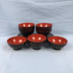 日本木纹漆碗 10枚装 原盒保留 实物见视频