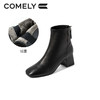 康莉2021年冬季新款时装靴女高跟弹力软羊皮方头法式短靴KYQ18509DU01DD1 商品缩略图2