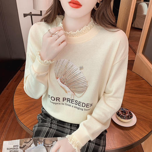 ZY-hf211.811245秋装新款韩版宽松显瘦卫衣女加绒加厚上衣服洋气假两件外套 商品图5