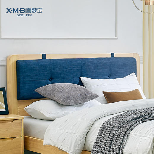 喜梦宝家具北欧简约实木床松木1.35米1.5米1.8米单双人床卧室家具 商品图3