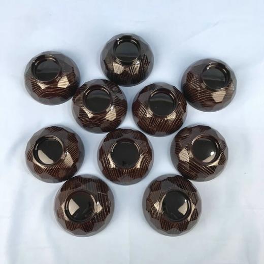 日本木纹漆碗 10枚装 原盒保留 实物见视频 商品图2