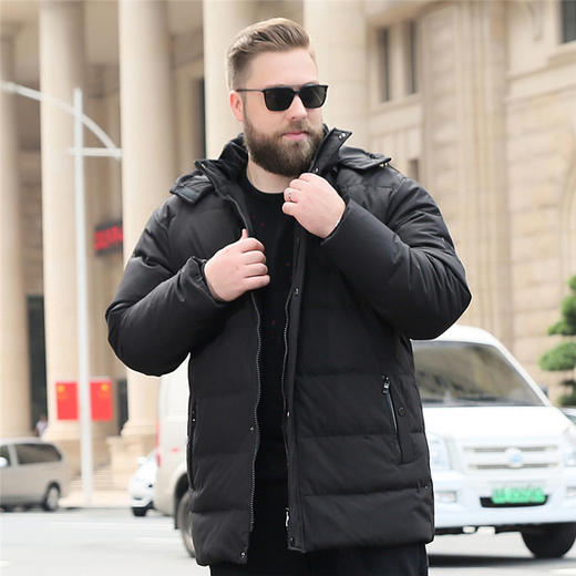 【超大码】【新款DJY】冬季新品中长款羽绒服男士白鸭绒加肥加大码加厚加绒保暖 商品图1