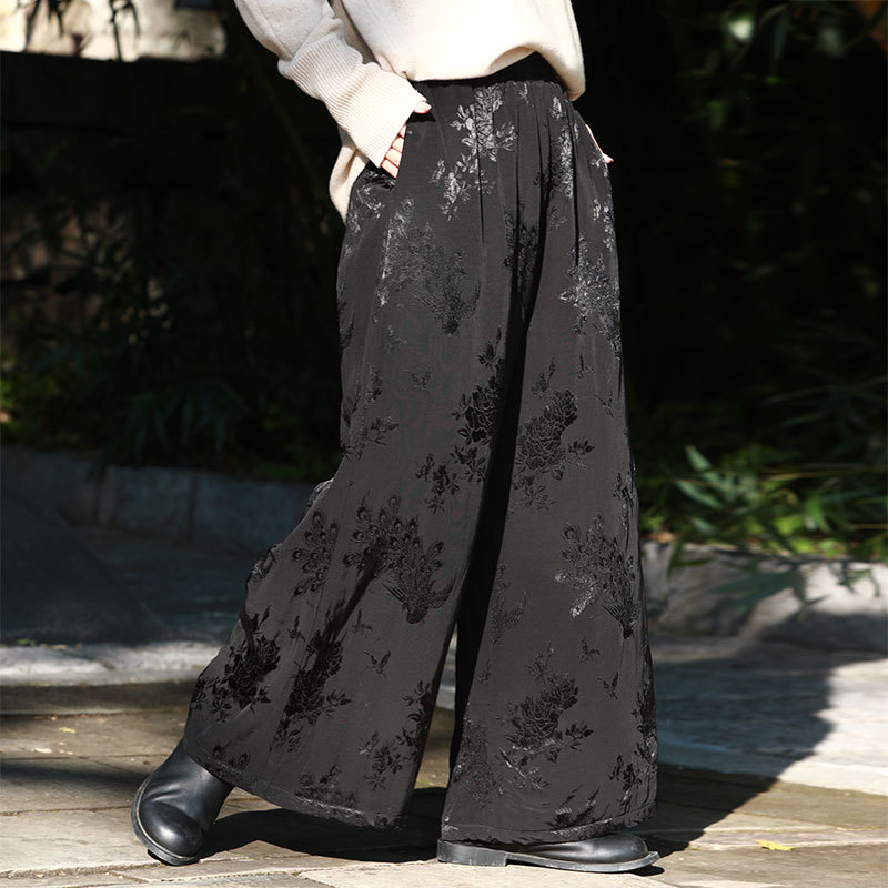 2021秋冬新款提花棉裤休闲裤宽松阔腿裤V211198。