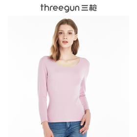 Threegun三枪 【德绒】圆领女士无痕长袖上衣打底衫-23272A921