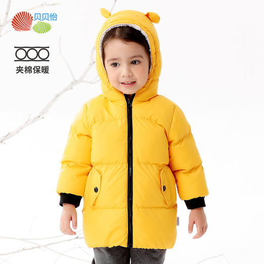 贝贝怡新款男女童夹棉宝宝外衣保暖防风中长款棉服外套214S2768 商品图3