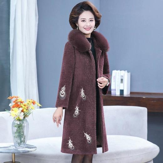 MQ-MEZ9136韩版宽松型短外套红色纯色毛呢大衣 商品图2