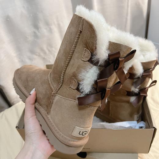 【女款】经典款中筒双丝带雪地靴 羊皮毛一体 35-40码 商品图2