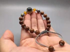 猛犸象牙蓝眼墩子手链