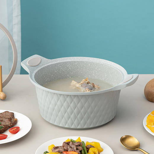 Debo德铂摩纳哥3003铝合金麦饭石不粘汤锅高颜值炖锅 商品图1