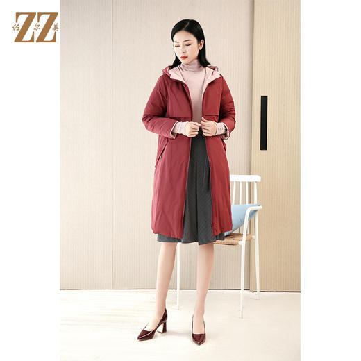 佐尔美2021新款 90绒双面穿气质羽绒服女E04YY11 商品图0
