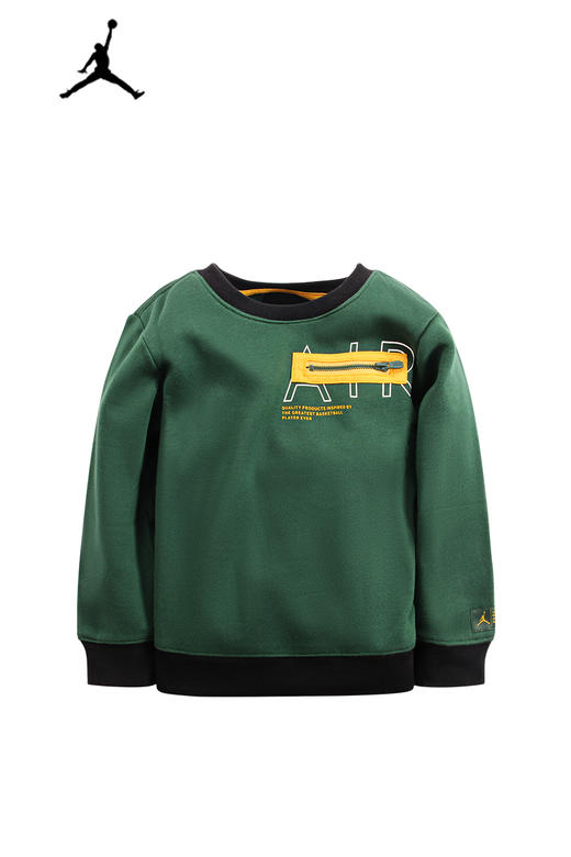 乔丹童衣童装正品秋冬男童军绿加绒套头衫卫衣 JD2142037 商品图4