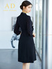 AD高端七分袖双排扣西服连衣裙黑色收腰西装裙职业装售楼工作服 商品缩略图4