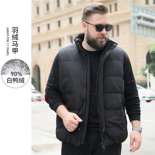 【超大码】【新款DJY】冬季新品马夹立领羽绒马甲男士加肥加大码坎肩加厚加绒保暖 商品图5