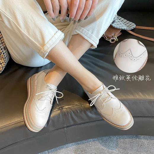 ZHR布洛克雕花单鞋内厚底百搭休闲女鞋 商品图1