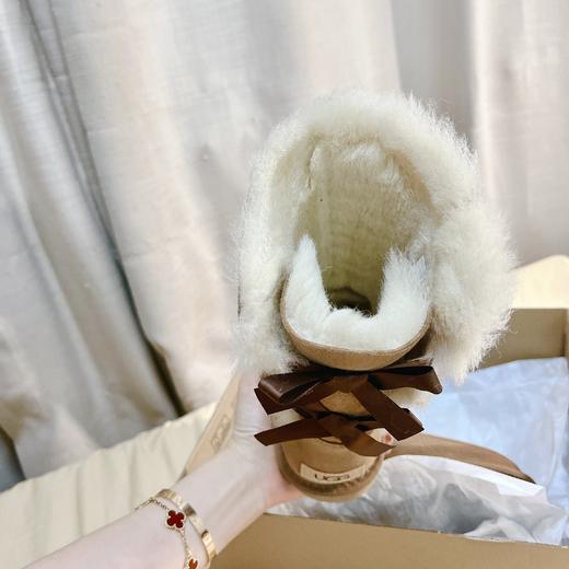 【女款】经典款中筒双丝带雪地靴 羊皮毛一体 35-40码 商品图1