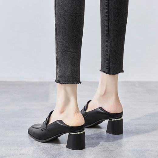 ZHR方头乐福鞋通勤休闲鞋ins潮舒适粗跟单鞋 商品图4